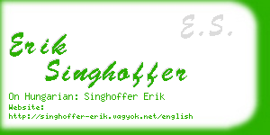 erik singhoffer business card